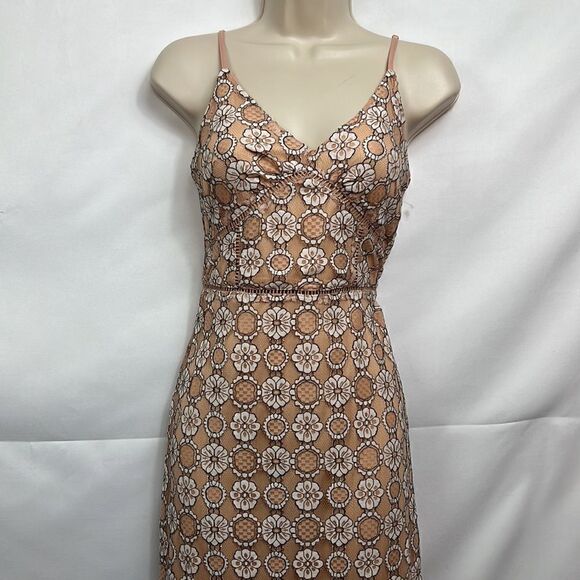 NSR floral Lace Midi Dress with Corset back and side slit size small NWT - Picture 4 of 16
